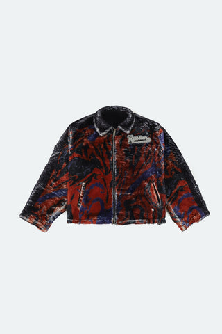 Lahori nights" printed sherpa jacket