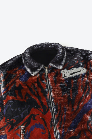 Lahori nights" printed sherpa jacket