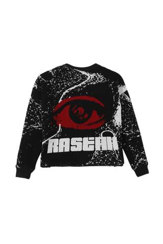 "Crimson gaze" knit sweater