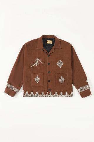 Hand-Embroidered lightweight coach jacket
