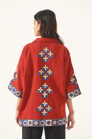 "Kahani" version 2 block print button-down