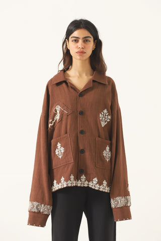 Hand-Embroidered lightweight coach jacket