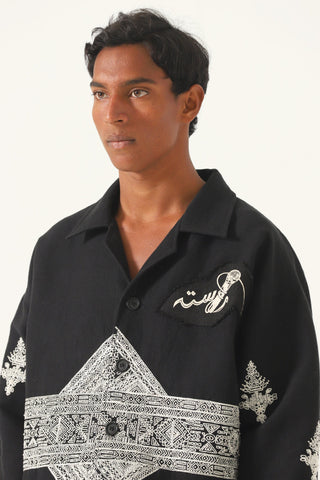 "Mulholland" hand-embroidered lightweight jacket