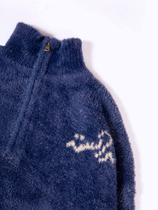 Faux mink diamond pullover