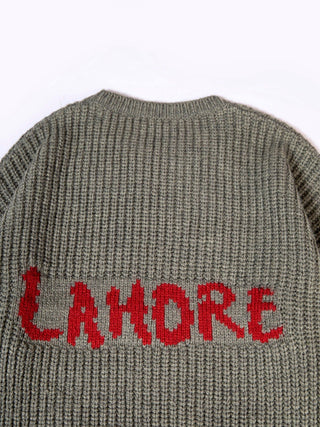"Lahore" grey chunky knit sweater