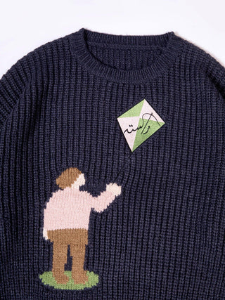 Play of wind chunky knit sweater