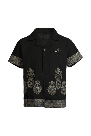 Ajrak handwoven button-down