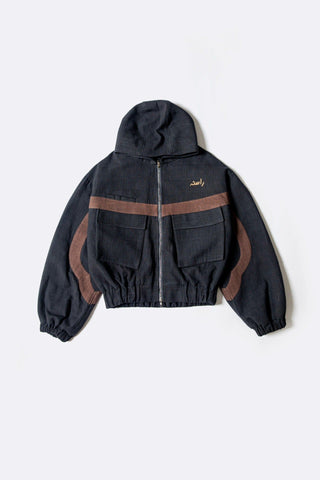 Arched passage zipper hoodie