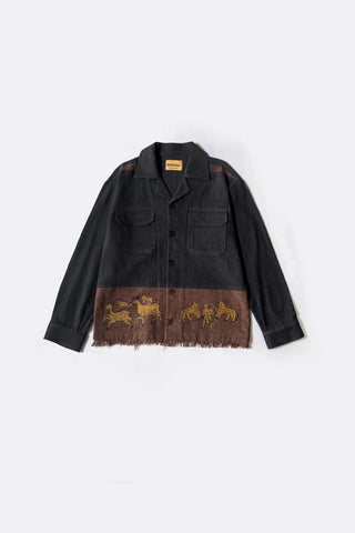 After alarm block printed shirt