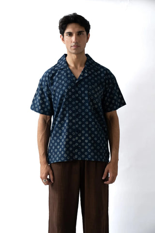 Blue Ajrak Button-Down