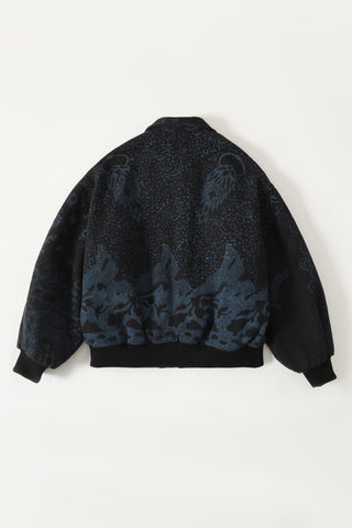 "Eye of the storm" block print bomber jacket