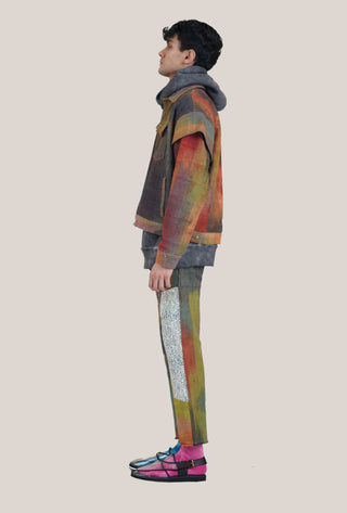 Yarn Dyed Patch Block Print Jacket - Rastah