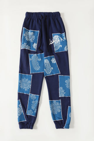"Unfinished sky" blockprint sweatpants