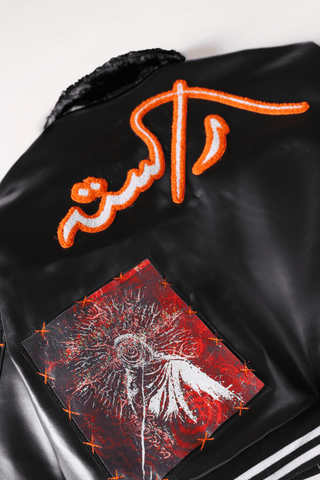 Waxed leather bomber jacket
