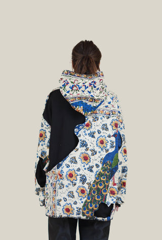 Distressed Block Print Chaadar Hoodie - Rastah