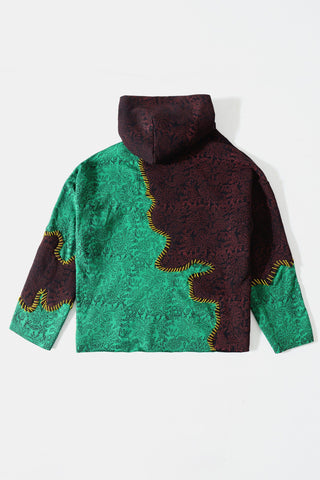 "Past of healing" hand block printed hoodie