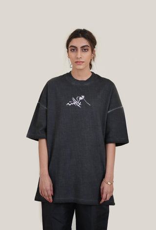 Black Oil Wash Vintage T-Shirt - Rastah