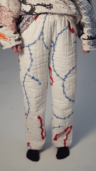 Quilted Block Print Sweatpants - Rastah