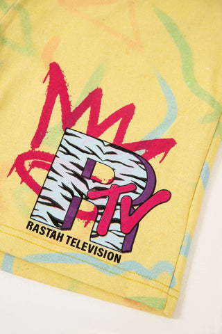 RASTAH TELEVISION PRINTED SHORTS - Rastah