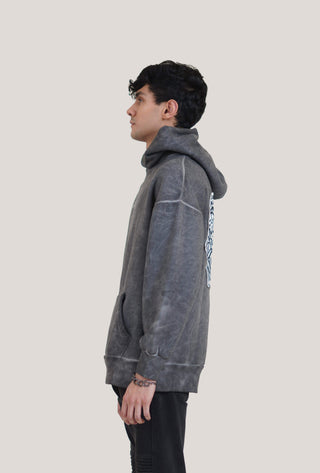Grey Marble Wash Rooster Patch Hoodie - Rastah