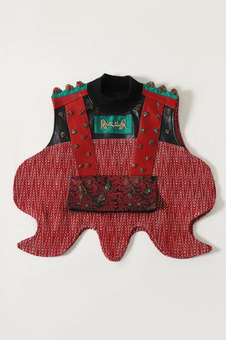 Hand embellished leather vest