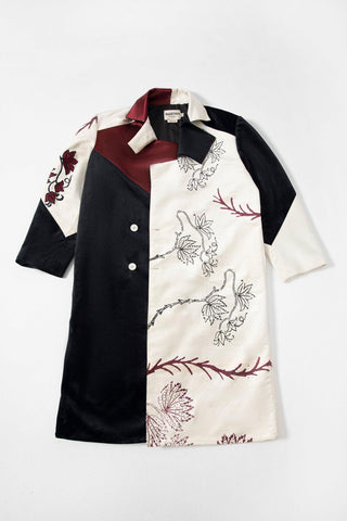 BLOCK PRINTED VELVET LONG COAT - Rastah