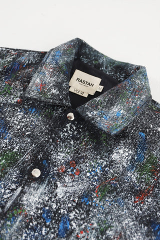 "RACING MIND" HAND PRINTED DENIM JACKET - Rastah