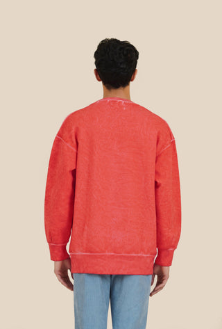Red Marble Wash "Keys to My Heart" Patch Sweatshirt - Rastah