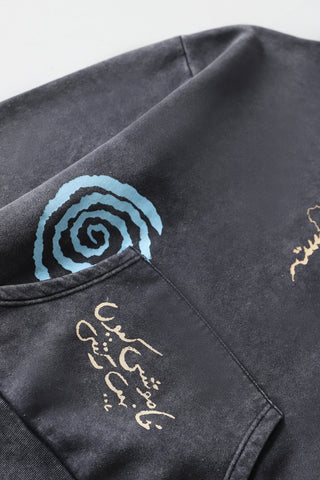"Khamoshi" acid wash hoodie