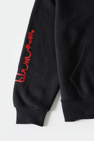 "Meri kahani" screen printed black hoodie