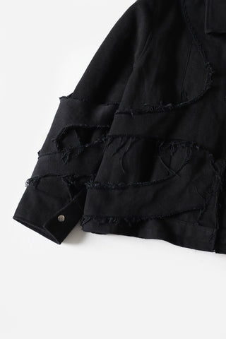 Handwoven denim strap jacket