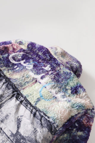 "Sandman" printed sherpa puffer jacket