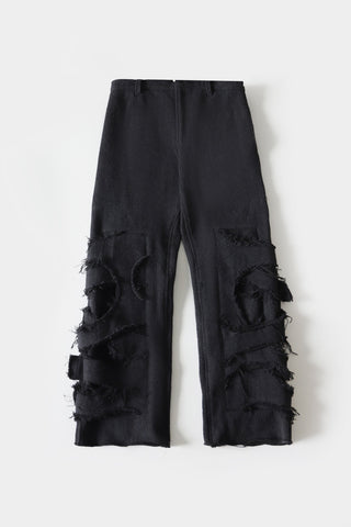 Denim handwoven strap pants