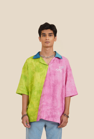 Panel Distorted Dye Shirt - Rastah
