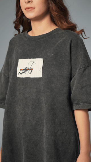 The “Zinda Aurat” acid wash patch t shirt - Rastah
