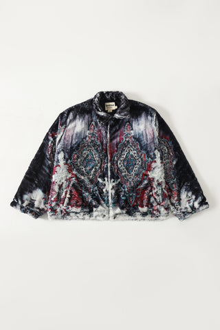 Distorted carpet print jacket