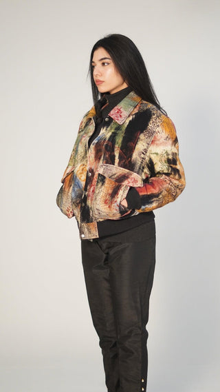 “LOST IN TRANSLATION” Abstract block-print Bomber jacket - Rastah