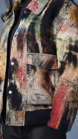 “LOST IN TRANSLATION” Abstract block-print Bomber jacket - Rastah