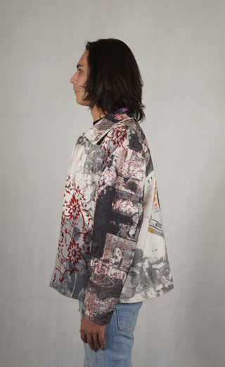 Printed "Notoriety" Twill Jacket - Rastah