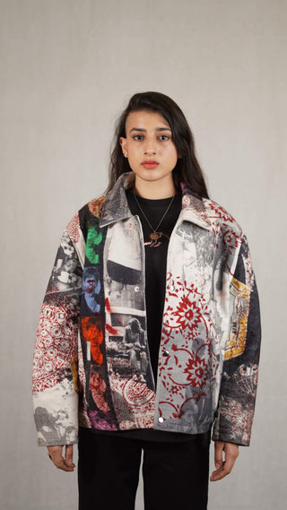 Printed "Notoriety" Twill Jacket - Rastah