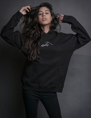 Hand Crafted Unisex Matte Black Mughal Princess Hoodie - Rastah