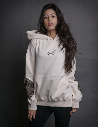 Hand Crafted Unisex Vanilla Creme Mughal Princess Hoodie - Rastah
