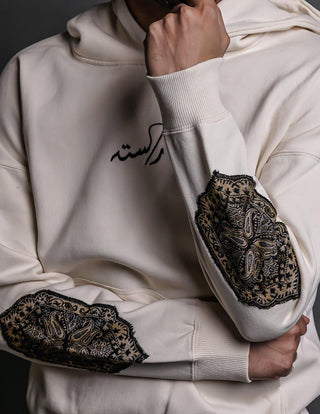 Hand Crafted Unisex Vanilla Creme Mughal Princess Hoodie - Rastah