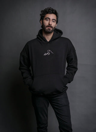 Hand Crafted Unisex Matte Black Mughal Princess Hoodie - Rastah