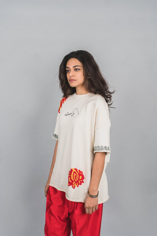 Blockprint Fiery Rose T-Shirt - Rastah
