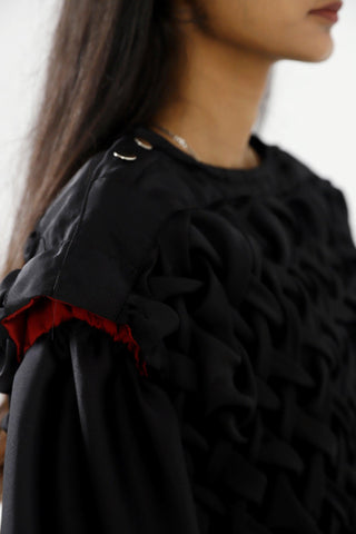 OVERSIZED SILK HAND SMOCKED TOP - Rastah