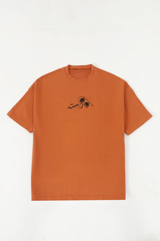 BASIC RUST ORANGE LOGO T SHIRT - Rastah