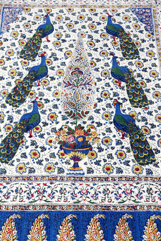 SIX PEACOCK BLOCK PRINTED TAPESTRY - Rastah