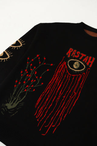 "WHAT WE SEE" JACQUARD KNIT SWEATSHIRT - Rastah