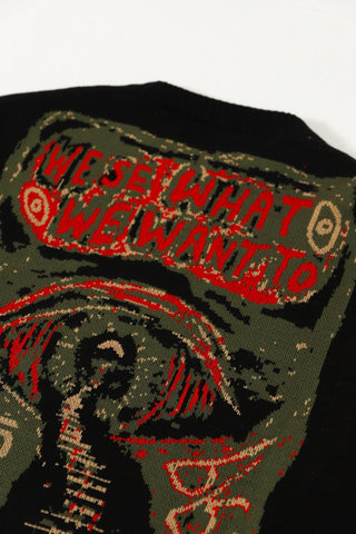 "WHAT WE SEE" JACQUARD KNIT SWEATSHIRT - Rastah